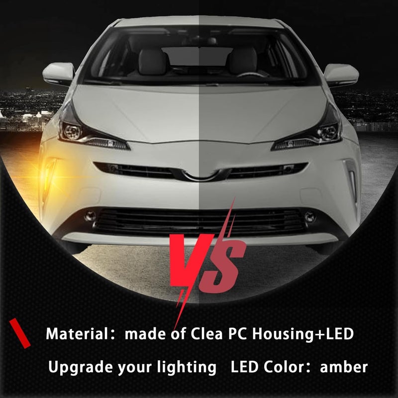 PGTOPONE Switchback White/Amber LED Front Bumper Light Daytime Running Lamp Amber Sequential Turn Signal Light Feature Compatible with Toyota Prius 2019 2020 2021 2022 Bezel Wire Harness - Image 4